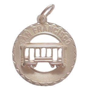 14k Yellow Gold Travel SAN FRANCISCO w/Cable Car 3D Charm or Pendant